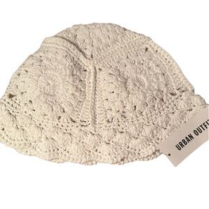 Urban Outfitters White Crochet Bucket Hat